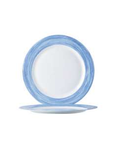 Arcoroc, Brush blauw dessertbord 19 cm, set 6